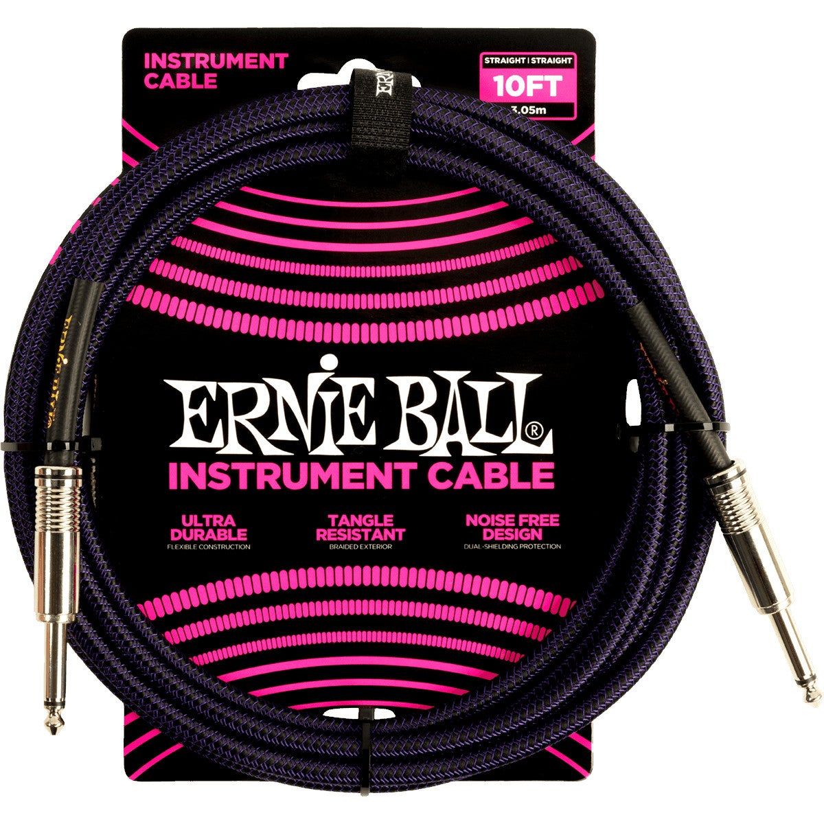 Ernie Ball 6393 Braided Instrument Cable - 3 Meter - Purple
