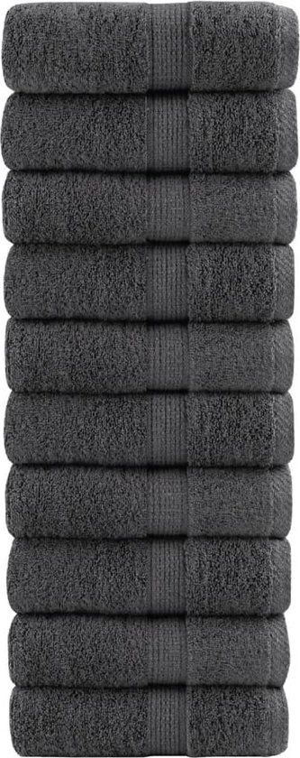 vidaXL Premium Washcloths SOLUND 10 pcs Anthracite 30x30 cm 600 g/m²