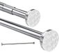 Elzusha - Tringle à rideaux télescopique extensible en acier inoxydable 100-290cm Argent