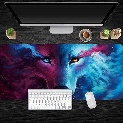 DHSBD Rubber Muismat Muis Notebook Computer Dier Wolf Print Grote Muis Mat Gaming Toetsenbord Bureau Muis Mat 1000X500X3Mm