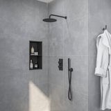 FortiFura Calvi inbouw regendoucheset – Ø25 cm hoofddouche – Zwart mat
