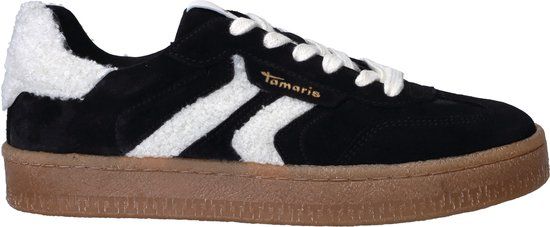 Tamaris Sneakers - Dames - Zwart - Maat 39 - Lage sneakers - Leer - Zwart - Model M2372344