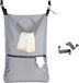 Sac à linge suspendu - collecteur de linge avec crochets en acier inoxydable - 1 pièce - gris