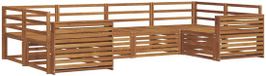 vidaXL - Hoek loungeset - 6 zitplekken - Naturel - Massief Acacia Hout