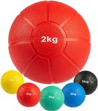 Matchu sports - Medicijn bal - 2kg - Gewichtsbal - Wallball - Fitness bal - Rood - Rubber