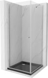 Mexen Pretoria cabine de douche pivotante 70 x 70 cm, transparent, chrome + receveur de douche plat, noir