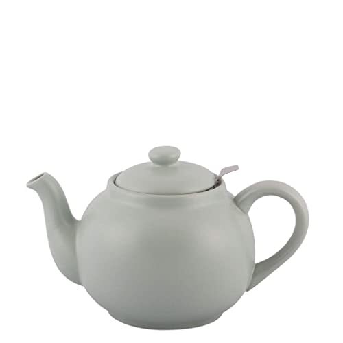 plint Simple & Stylish Ceramic Teapot, Globe Teapot with Stainless Steel Strainer, Ceramic Teapot for 6-8 cups, 1500 ml Ceramic Teapot, Flowering Tea Pot, TeaPot for Blooming Tea, Leaf Color