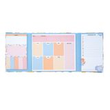 Campus Weekplanner met zelfklevende notities, weekplanner met schrijfoppervlak, bureauplanner in pasteltinten en natuur, inclusief 1 planning en 8 soorten notities (bloemen)