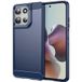 Motorola Coque pour Motorola Moto G56 5G - housse etui silicone gel carbone + verre trempe - BLEU FONCE