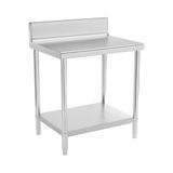 Royal Catering Panda Royal Catering Roestvrij stalen werktafel - 80 x 60 cm - opstand - 190 kg laadvermogen