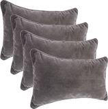 Atmosphera Coussin d'assise Sophia - 4x pièces - 30 x 50 cm - polyester avec fermeture éclair