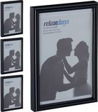 Relaxdays 4x cadre photo 10x15 cm noir plastique/verre