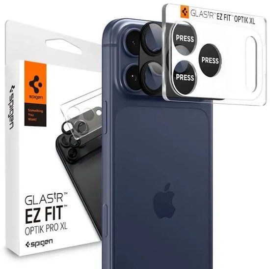 Spigen Optik Pro XL EZ Fit Cameralensbeschermer Apple iPhone 17 Pro 2 stuk(s) Zwart