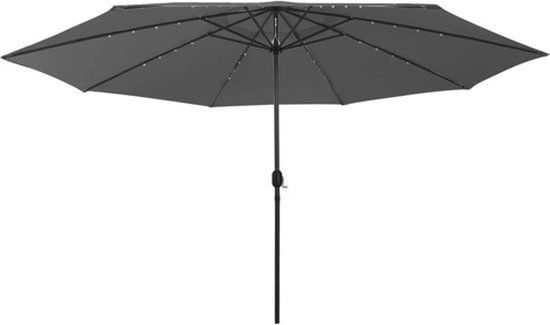 vidaXL Parasol met LED-verlichting 400 cm antracietkleurig