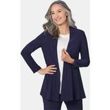 Goldner Jersey-lange jas Licht shirtjackje marine met stretch