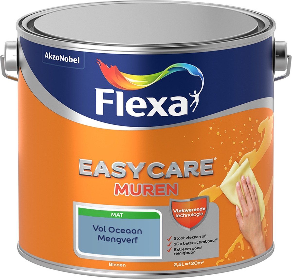 FLEXA Easycare Muurverf - Mat - Vol Oceaan - 2,5 liter
