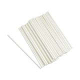 Homéa Set van 50 witte kartonnen rietjes, 20 cm