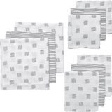 Meyco hydrofiele Luier starterset Block stripe - grijs