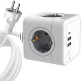 Microconnect MC-CUBE015USBC Powercube stekkerdoos Wit Kunststof 1.5 m 4 AC-uitgangen