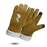 ROSTAING MONTBLANC Handschoenen – paar warme handschoenen van gevoerd leer en tactiel – ideaal voor buitenwerk – wintertuinieren – warme handschoenen, comfortabel, anti-kou en fleece voering