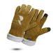 ROSTAING MONTBLANC Handschoenen – paar warme handschoenen van gevoerd leer en tactiel – ideaal voor buitenwerk – wintertuinieren – warme handschoenen, comfortabel, anti-kou en fleece voering