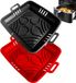Unyqoos XXL Airfryer moule en silicone rectangulaire 22 cm noir/rouge 2 pièces