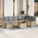vidaXL Banc de jardin 9 pièces beige et gris clair
