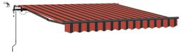 vidaXL Parasol extensible, orange et marron, 300 x 250 cm, polyester