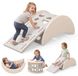 Merkloos 5-in-1 Indoor Klimrek met Glijbaan voor Kinderen, Wit