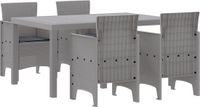 vidaXL Tuinset Eettafel 5-delig Lichtgrijs Kunststof