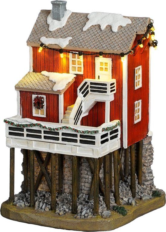 Luville - House on the Stilts, Kunststof, Grijs, Rood, Bruin, Wit, 22 cm