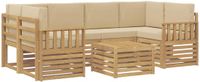 vidaXL - Bank loungeset - 6 zitplekken - Polyester - Wit en Beige