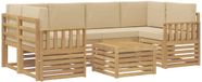vidaXL - Bank loungeset - 6 zitplekken - Polyester - Wit en Beige