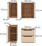 Vicco Meuble de salle de bain Lotta, Cachemire, 4 pièces