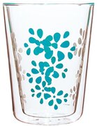 Zak!Designs - Lily Dubbelwandige Theebeker - Borrosilicaat Glas - 350 ml - Aqua blauw