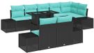 vidaXL Tuinbank Set Zwart en Blauw