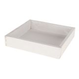 Dijk Natural Collections Houten kaarsenbord/plateau - vierkant - wit - 20 x 20 cm