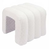 Merkloos Relaxdays Poef - Teddy - Wit - 40x40x40 cm