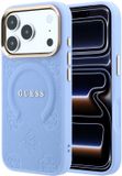 Guess Backcover hoesje voor Apple iPhone 18 Pro - met MagSafe-ring - Lichtblauw