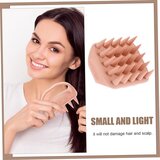 Siliconen Shampoo Kam Hoofdhuid Scrub Borstel - Beige 4H