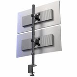 VIVO Dubbele Monitor Bureau Bevestiging, Extra Hoge Verstelbare Standaard voor Verticale Stapeling, Geschikt voor 2 Ultrawide Schermen tot 34 inch, 10 kg Draagvermogen, Zwart, STAND-V002T