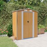 Abri de jardin remise cabane pour outils marron clair 192x108x223 cm métal galvanisé
