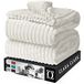Clara Clark Gesneden pluche fleece deken - gooien maat - lichtgewicht super zachte fuzzy luxe beddeken voor bed - wasbaar in de machine - (50x60) (wit)
