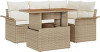 vidaXL Tuinbank Set 5-delig Beige en Crèmekleurig
