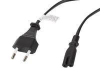 Lanberg CA-C7CA-10CC-0030-BK electriciteitssnoer Zwart 3 m C7 stekker CEE7/16