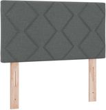 vidaXL LED Hoofdbord Grijs Stof