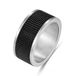 Frank 1967 Bague pour homme 7FR-0028-61 – Acier avec détails noirs – Taille de bague 61