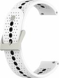 By Qubix - Geschikt voor Garmin Vivomove 3 / HR / Luxe / Sport / Style / Trend - Dot Pattern bandje - Wit - Smartwatch bandje 20mm