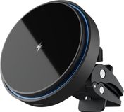 Proove MagSafe Auto Telefoonhouder Draadloze Oplader 15W – Zwarte Magnetische Snellader met Ventilatierooster Bevestiging en 360° Draaibare Houder