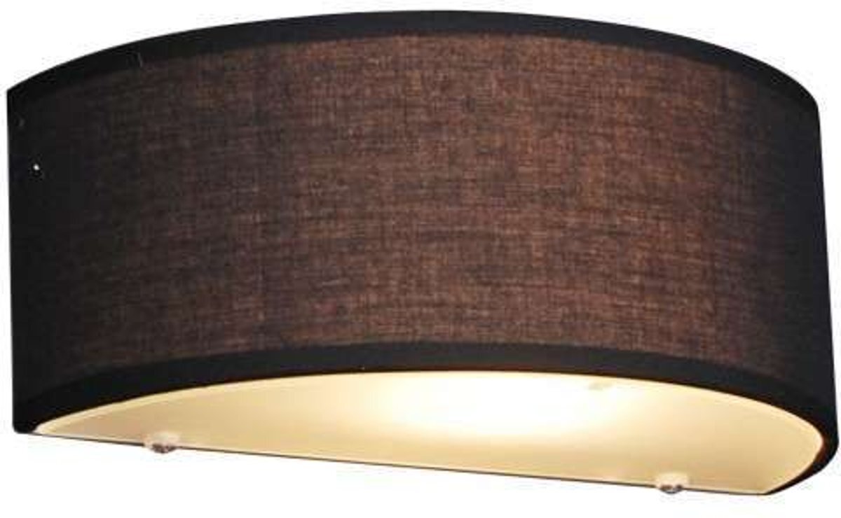 QAZQA Wandlamp Wandlamp Drum half rond zwart